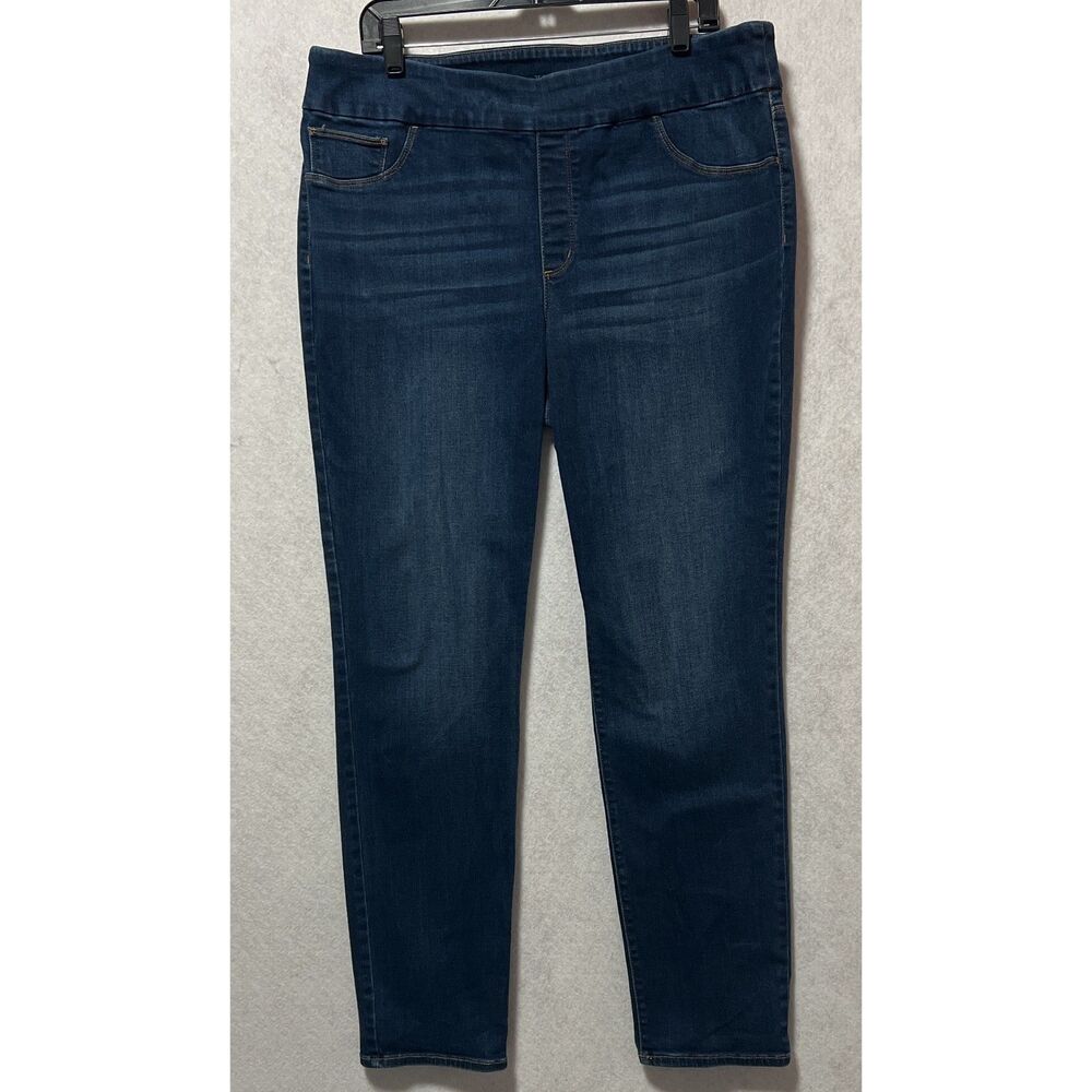 Chico's Pull-On Women's Jeggings With Back Pockets Blue Stretch Size 16R